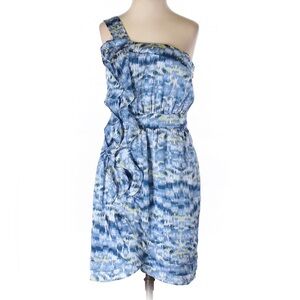 NWOT BCBGeneration Blue Size 0 A-Line Sheath Ruffle One Shoulder Cocktail Dress